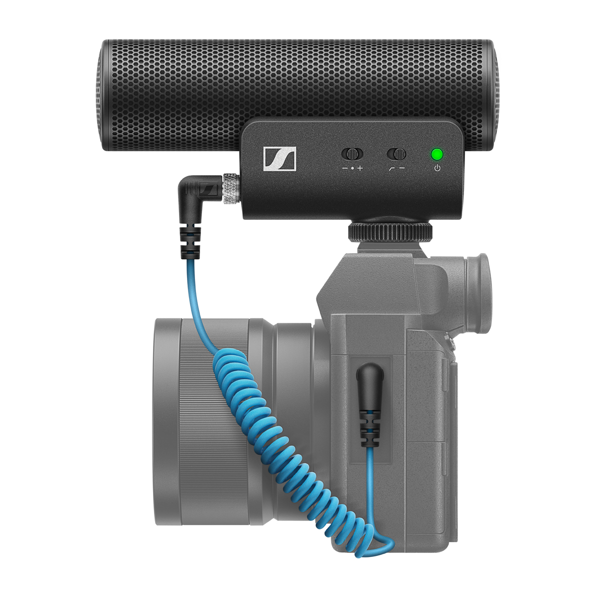 Sennheiser MKE 400 Richtmikrofon | inkl. Windfell und inkl. 3,5mm TRS-/TRRS-Kabel zu DSLM oder Smartphone | 3-Stufen Empfindlichkeitsregler | inkl. AA-Batterien 4044155251739