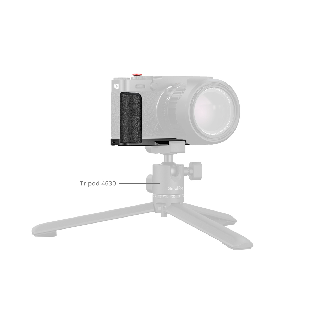 SmallRig 5448 L-förmige Montageplatte Silikongriff für FUJIFILM X-E5, schwarz | schwarze Arca-Swiss-Bodenplatte mit schwarzem Silikongriff |
