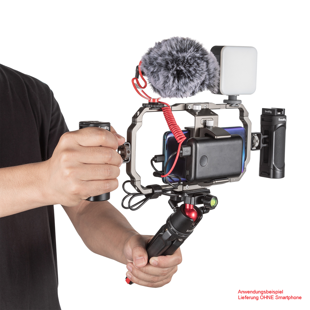 Smallrig 3384 Videokit für Smartphone-Creators Rig | Licht | Mikrofon | 2x Griffe | für alle Smartphones 6941590010076