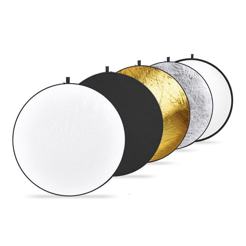 Caruba 5-in-1 Falt-Reflektor - Gold, Silber, Schwarz, Weiß, Durchlass - 107cm Durchmesser