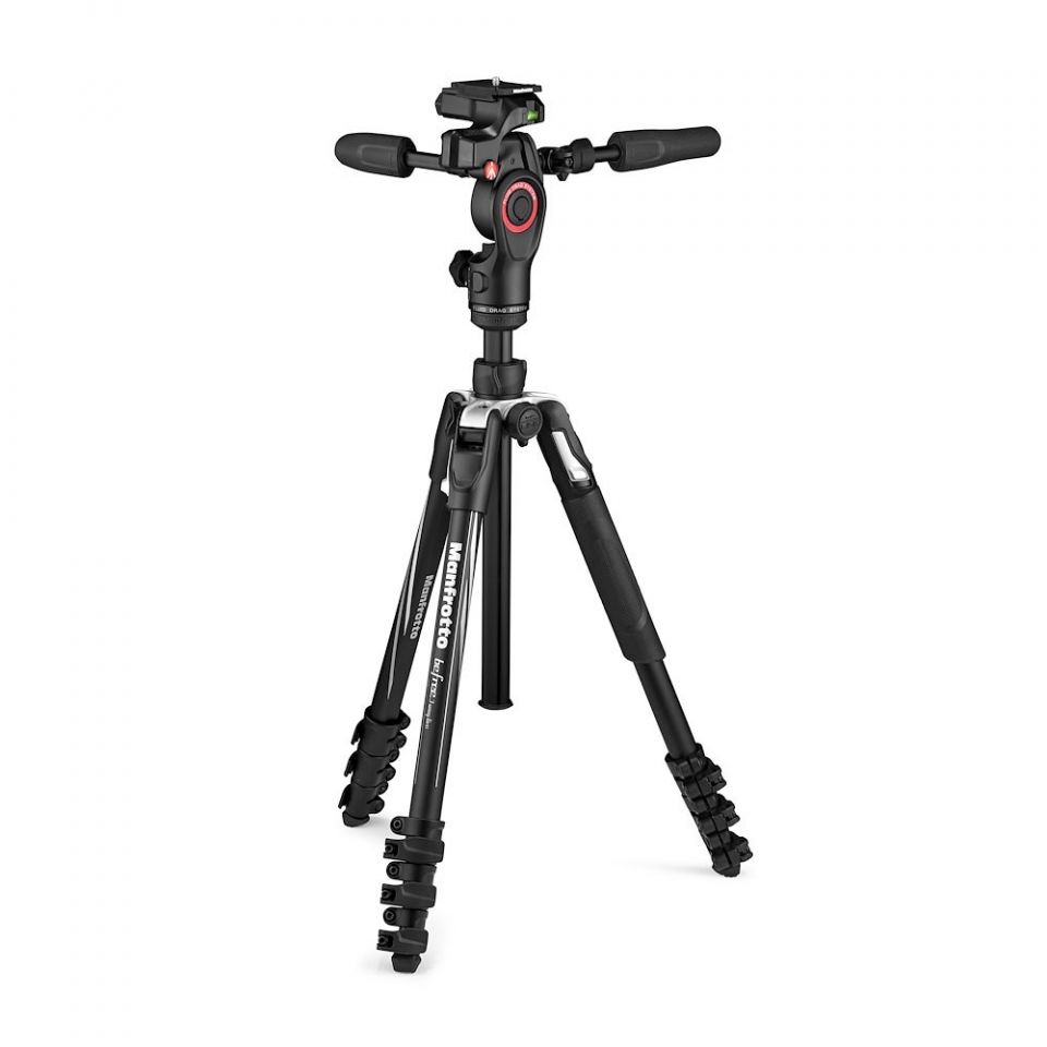 Manfrotto Befree MKBFRLA4BK-3W 3Way Live Adv Alu black - 40-151cm, 2.0kg, max 6kg - Filmen auch im Hochformat 8024221668322