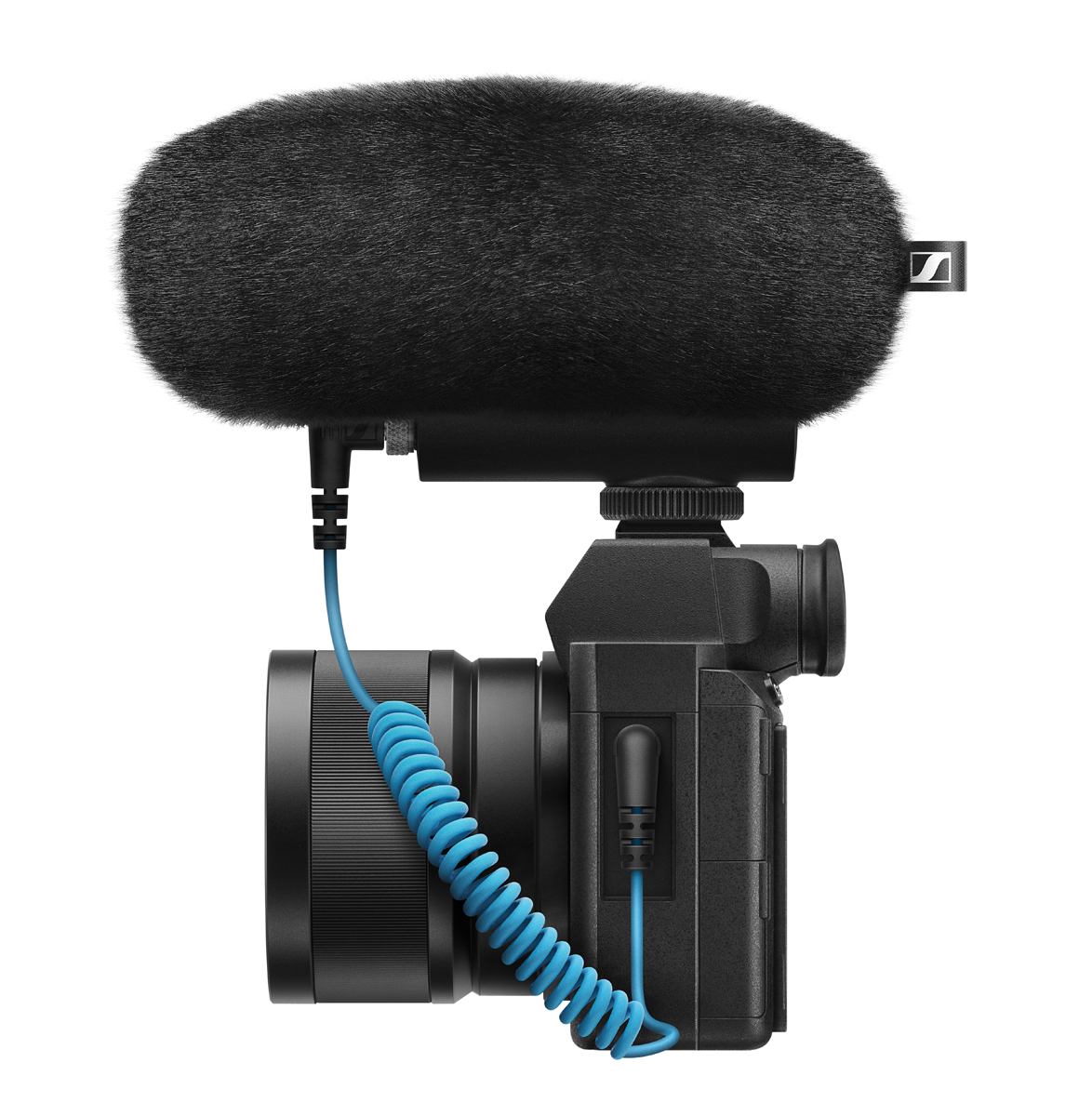 Sennheiser MKE 400 Richtmikrofon | inkl. Windfell und inkl. 3,5mm TRS-/TRRS-Kabel zu DSLM oder Smartphone | 3-Stufen Empfindlichkeitsregler | inkl. AA-Batterien 4044155251739