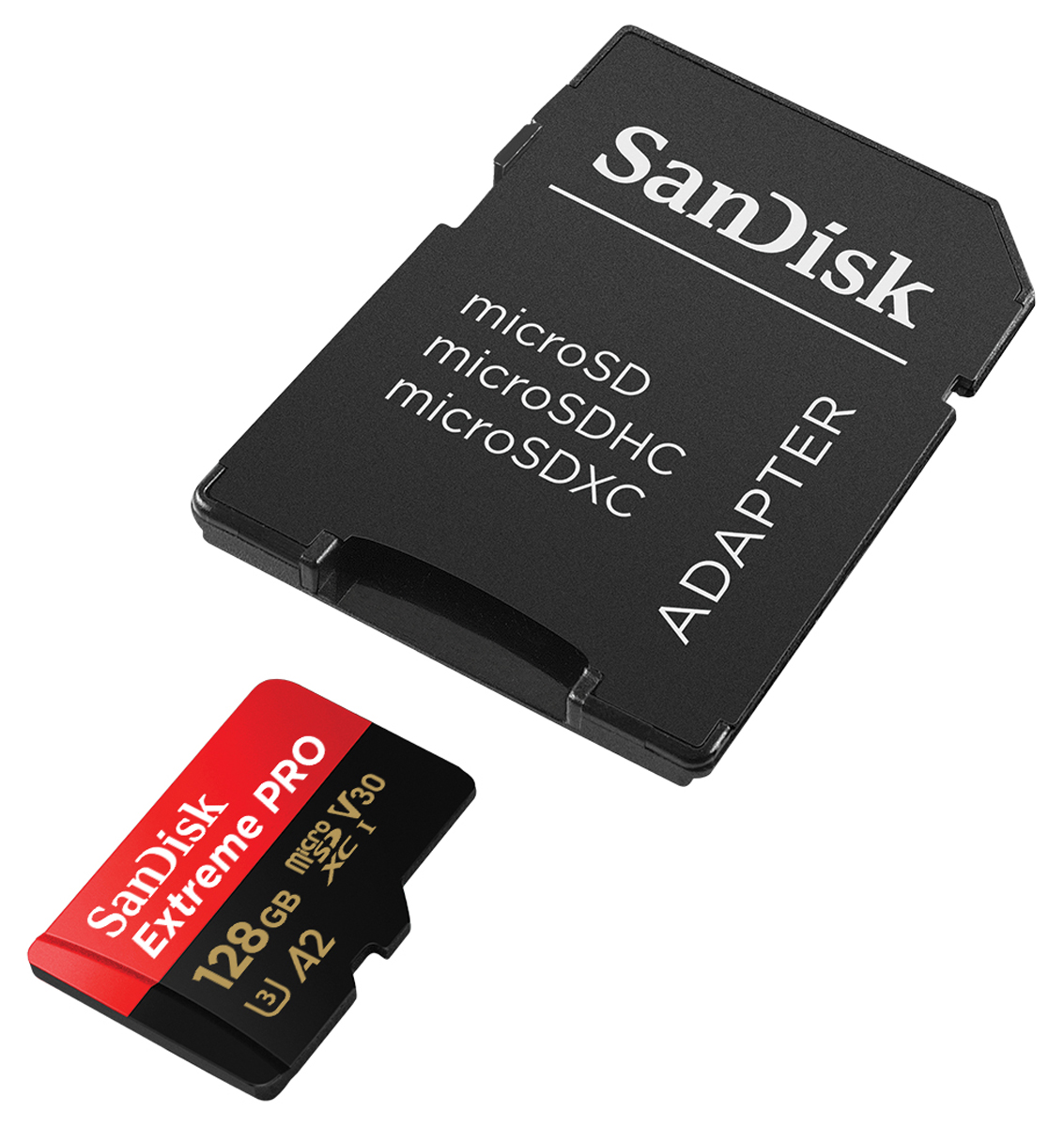 SanDisk microSD 128GB 200MB/s Extreme PRO R200/W90 microSDXC 128GB Kit, UHS-I U3, A2, Class 10