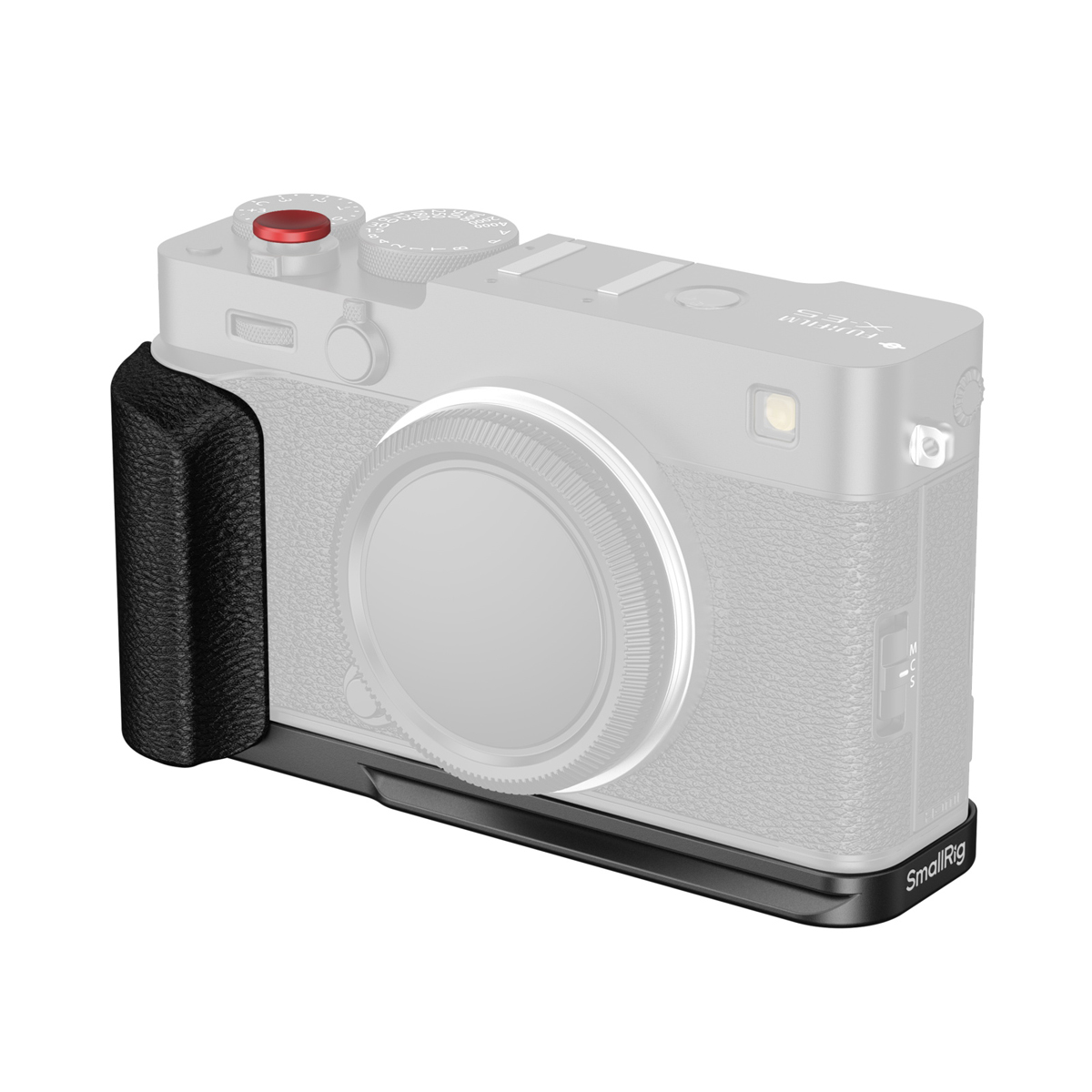 SmallRig 5448 L-förmige Montageplatte Silikongriff für FUJIFILM X-E5, schwarz | schwarze Arca-Swiss-Bodenplatte mit schwarzem Silikongriff |