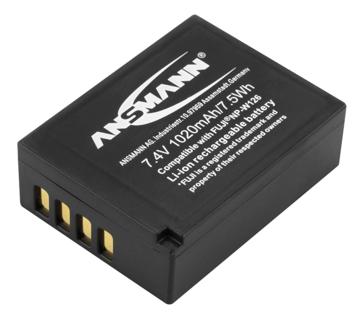 Ansmann NP-W126 Lithium-Ionen Akku für Fujifilm für X100VI, X-E5, X-E4, X-E3, X-T1, X-T2, X-T10,X-T30(II), X-T20, X-Pro1, X-Pro2, X-S10, uvm.