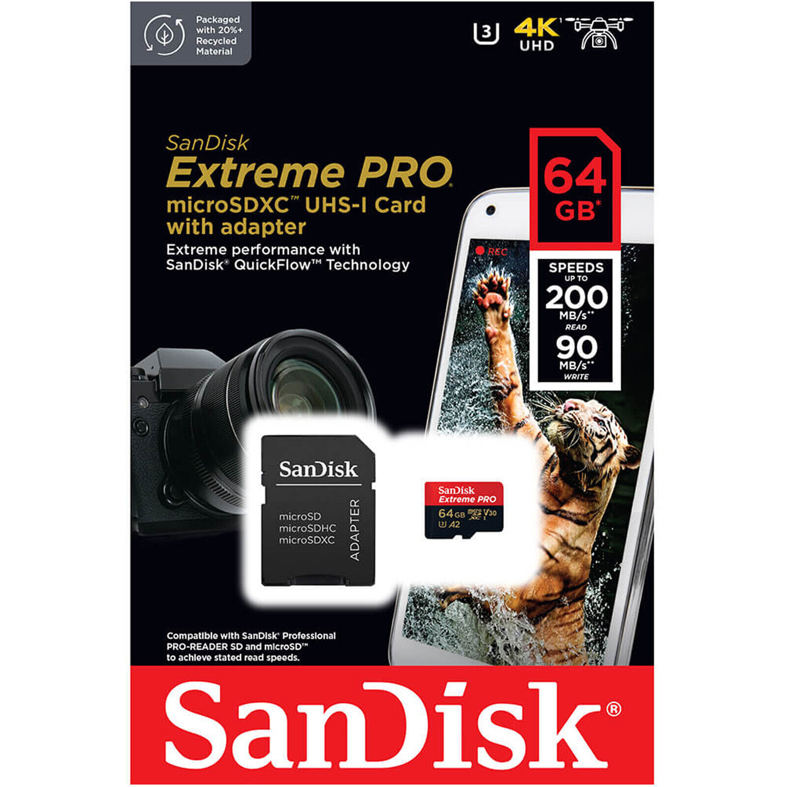 SanDisk microSD 64GB 200MB/90MB/s Extreme 0619659188573