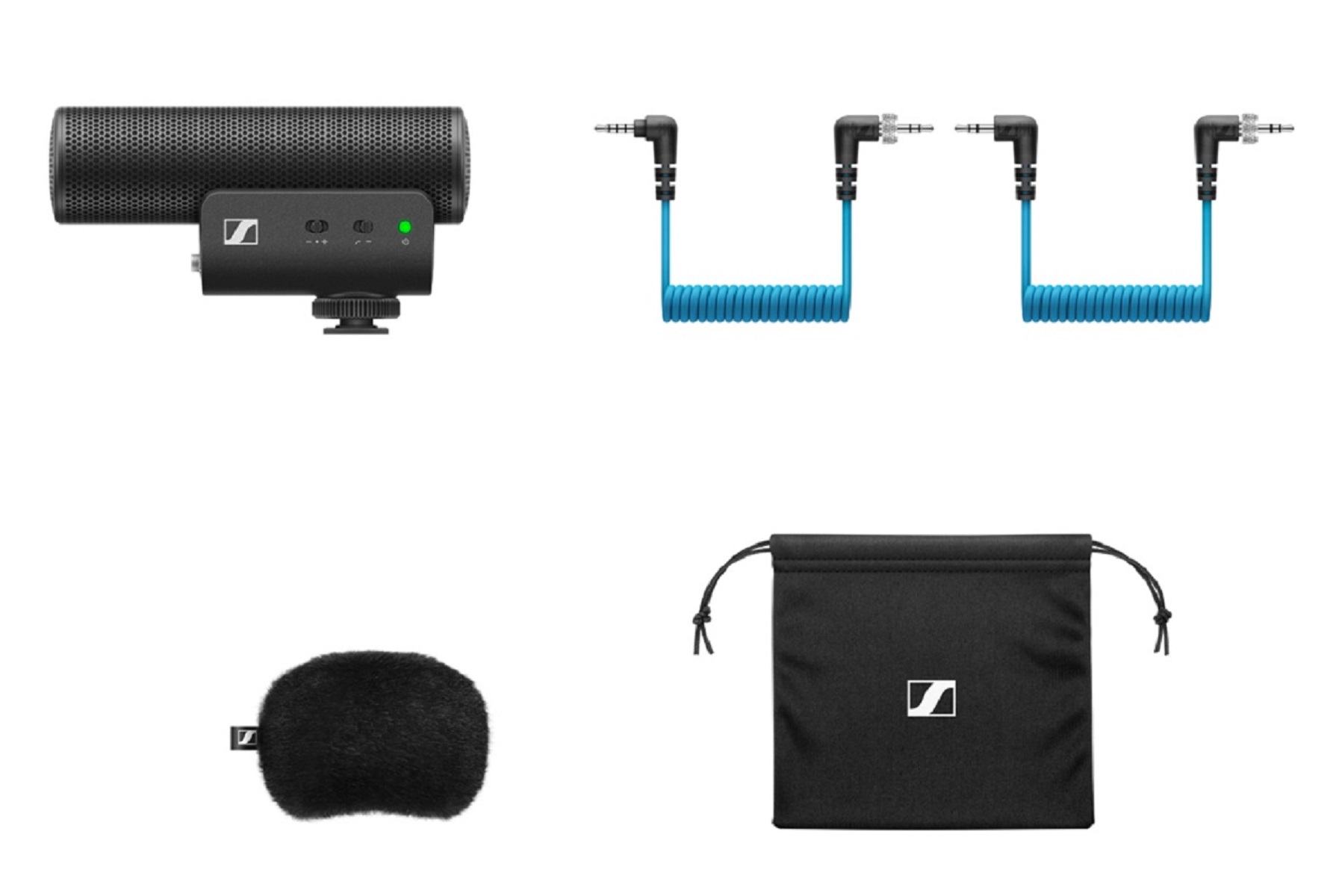 Sennheiser MKE 400 Richtmikrofon | inkl. Windfell und inkl. 3,5mm TRS-/TRRS-Kabel zu DSLM oder Smartphone | 3-Stufen Empfindlichkeitsregler | inkl. AA-Batterien 4044155251739