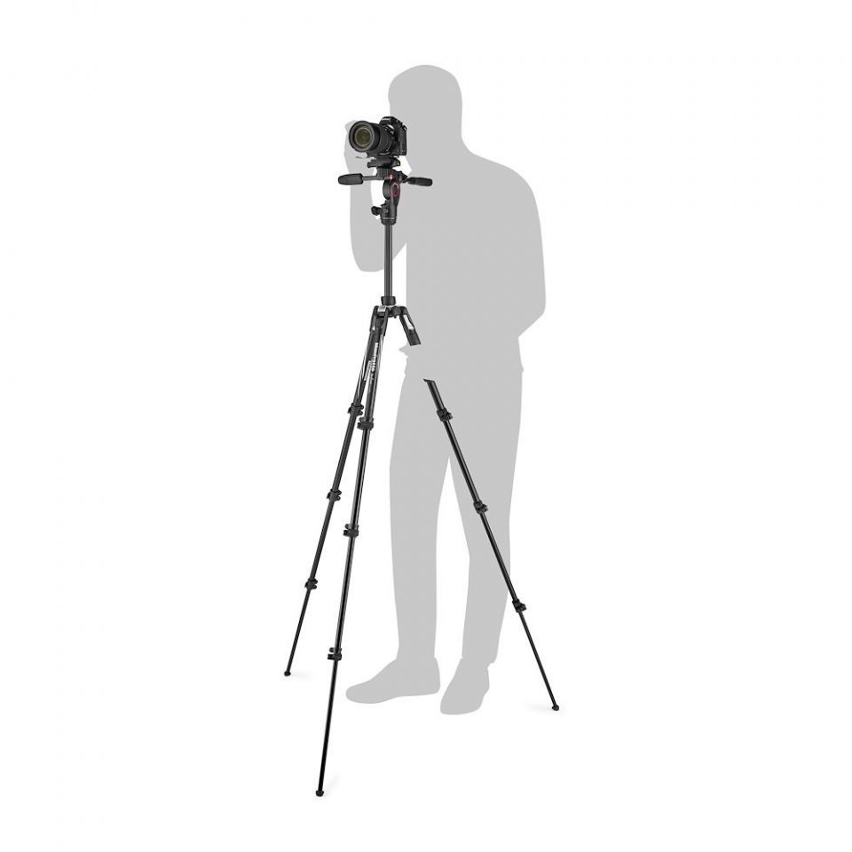 Manfrotto Befree MKBFRLA4BK-3W 3Way Live Adv Alu black - 40-151cm, 2.0kg, max 6kg - Filmen auch im Hochformat 8024221668322