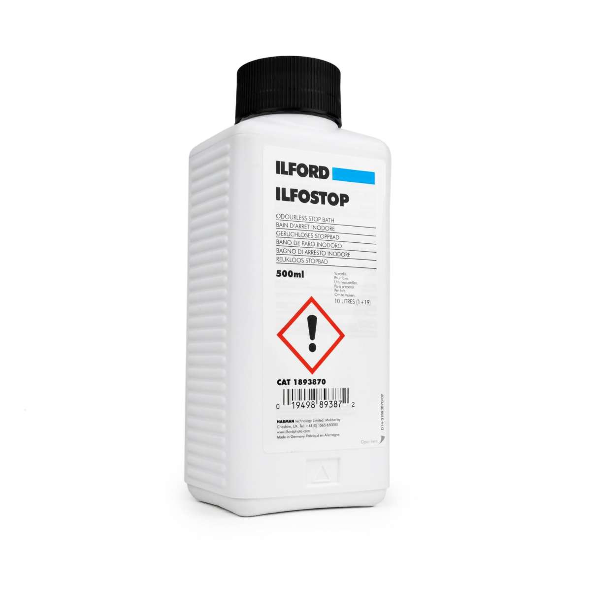 Ilford Ilfostop Stoppbad/Unterbrecherbad 500ml 1+19 Wasser Verdünnung, geruchloses Stoppbad Ilford Ilfostop Stoppbad/Unterbrecherbad 500ml 1+19 Wasser Verdünnung, geruchloses Stoppbad