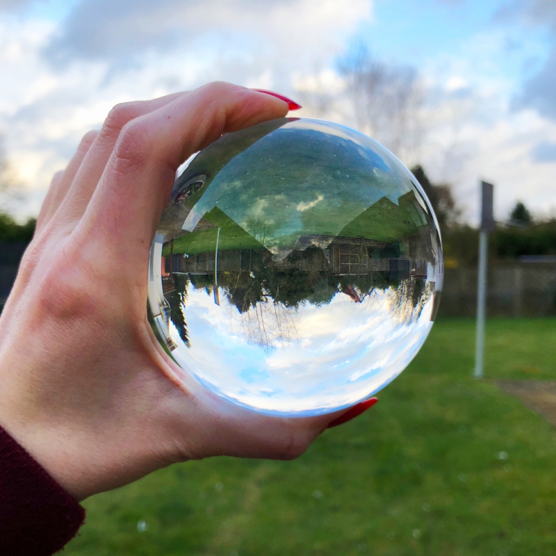 Glaskugel 90mm aus Vollglas, kristall 4251070344266