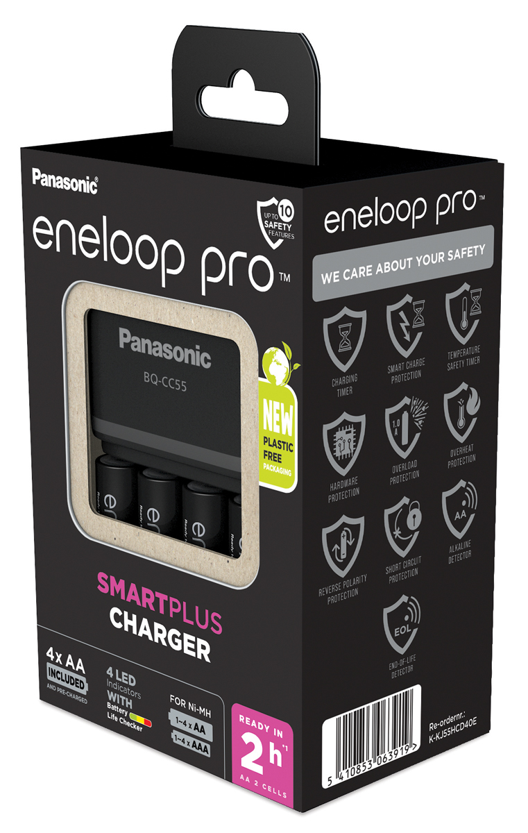 Panasonic eneloop BQCC55 inkl. 4xAA 2500 mAh, Smart & Quick Charger