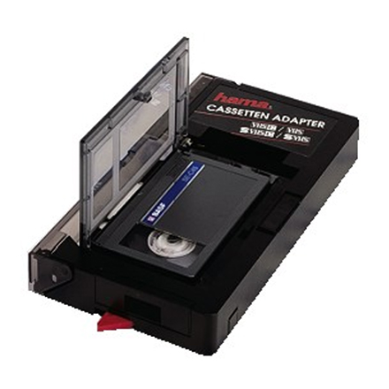 Hama 44704 Kassettenadapter VHS-C/VHS "Automatik" | VHS-C auf VHS | S-VHS-C auf S-VHS | Spannautomatik | 1x Batterie AA optional |