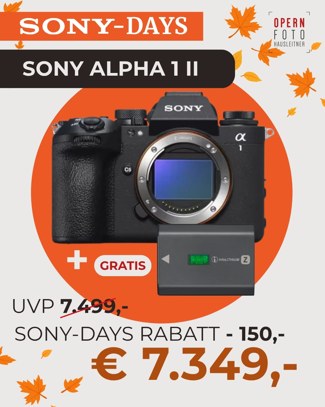 Sony Alpha 1 II Gehäuse (ILCE1M2B) Sony Alpha 1 II Gehäuse (ILCE1M2B)
