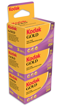 Kodak Gold 200 135/36 3er-Pack Kleinbildfilm für Farbbilder