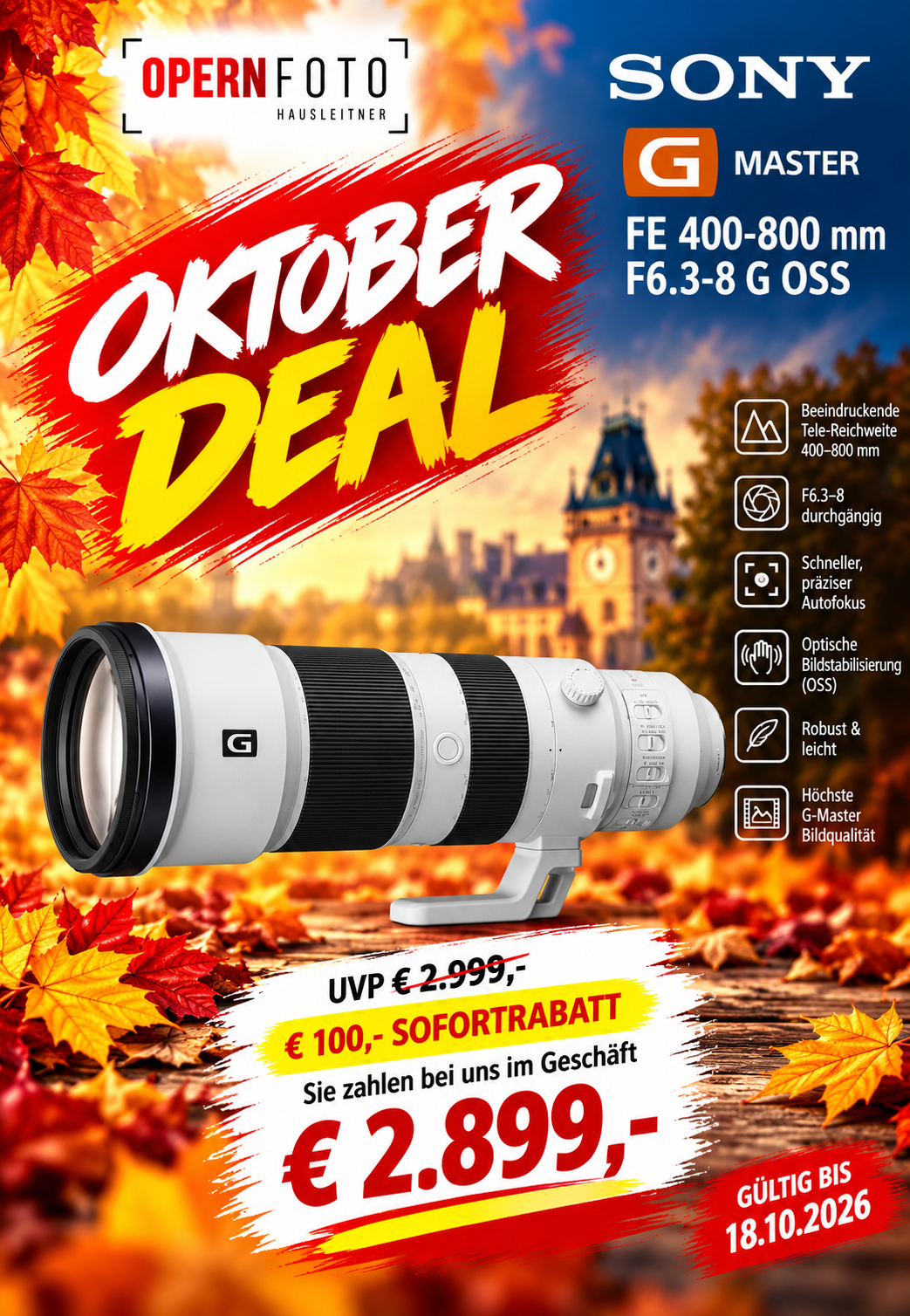 Sony FE 400-800mm/6,3-8 G OSS 025 (SEL400800G)  | Ø105mm |Super-Telepower | 2025 |