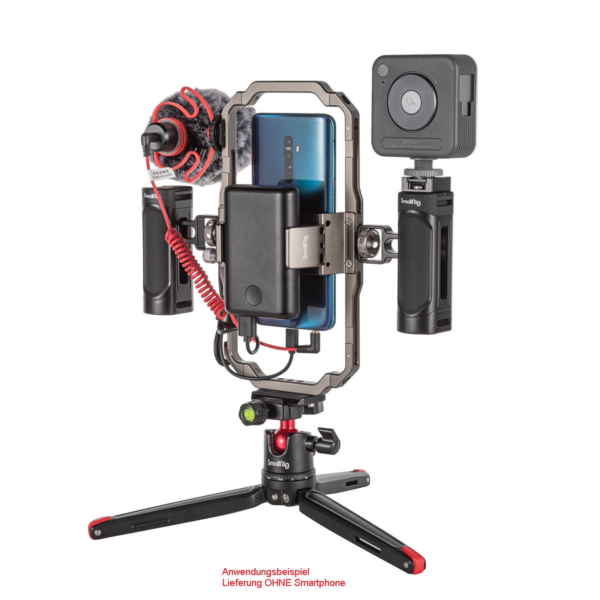 Smallrig 3384 Videokit für Smartphone-Creators Rig | Licht | Mikrofon | 2x Griffe | für alle Smartphones 6941590010076