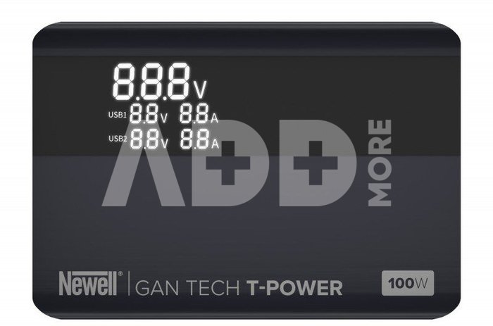 Newell Ladegerät 100W GAN TECH T-Power 2x USB-C/2x USB-A-Buchse für bis zu 4 Geräte gleichzeitig - 40 Monate Garantie
