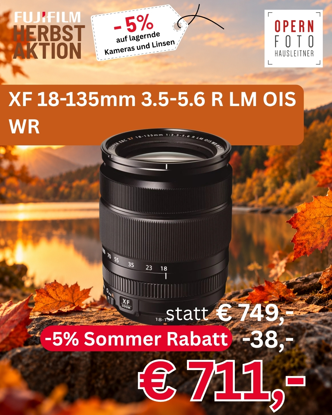 Fujifilm XF 18-135mm/3,5-5,6 R LM OIS WR | Ø67mm | UVP € 899