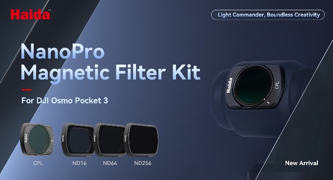 Haida NanoPro Magnetic Variable ND Filter für DJI Osmo Pocket 4&3  (1-5 Stop)