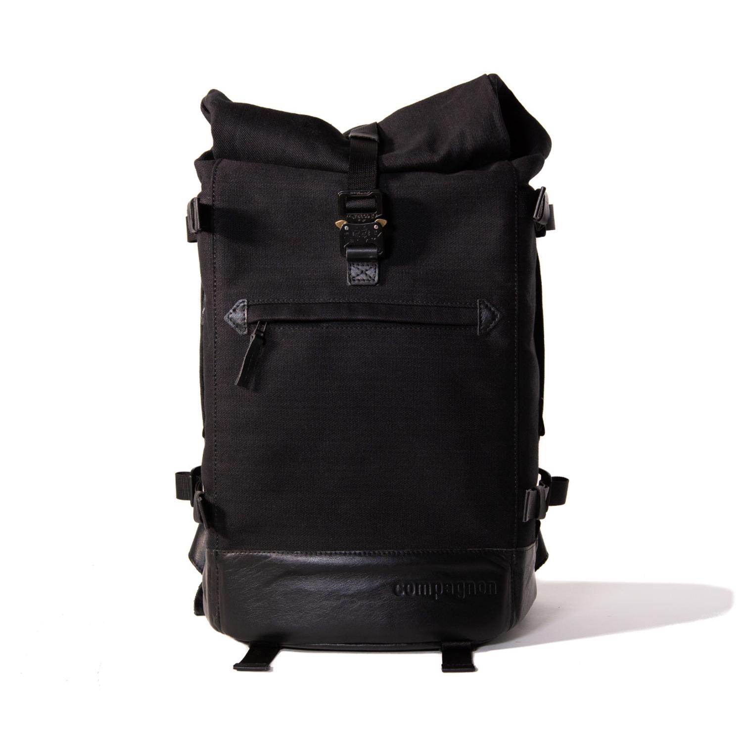 Compagnon "the backpack" 2.0 black/black | Handgemachter, Stilechter Kamerarucksack aus Deutschem Leder & Canvas | UVP € 499 0768813157419