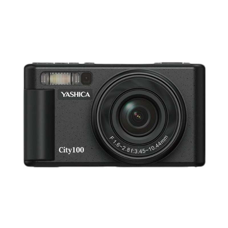 Yashica City 100 Schwarz | digitale Kompaktkamera | 13MP | 3-fach optisches Zoom F1.6-2.8 | klappbares LCD 4582712710751