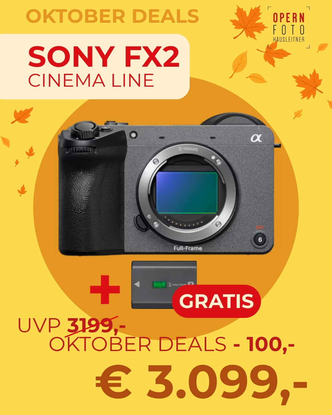 Sony ILME-FX2B Cinema Line Vollformat Gehäuse | Oktober-Deals bis 18.10.2025 Zweitakku gratis | Sony ILME-FX2B Cinema Line Vollformat Gehäuse | Oktober-Deals bis 18.10.2025 Zweitakku gratis |