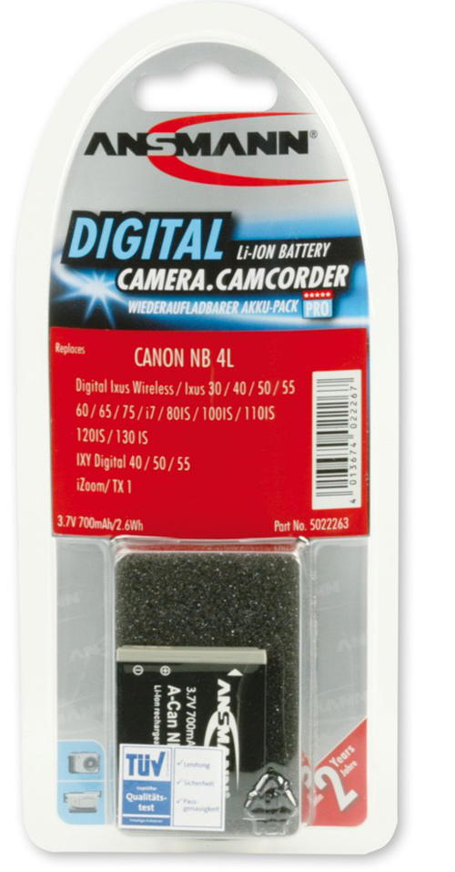 Ansmann Canon NB-4L Akku