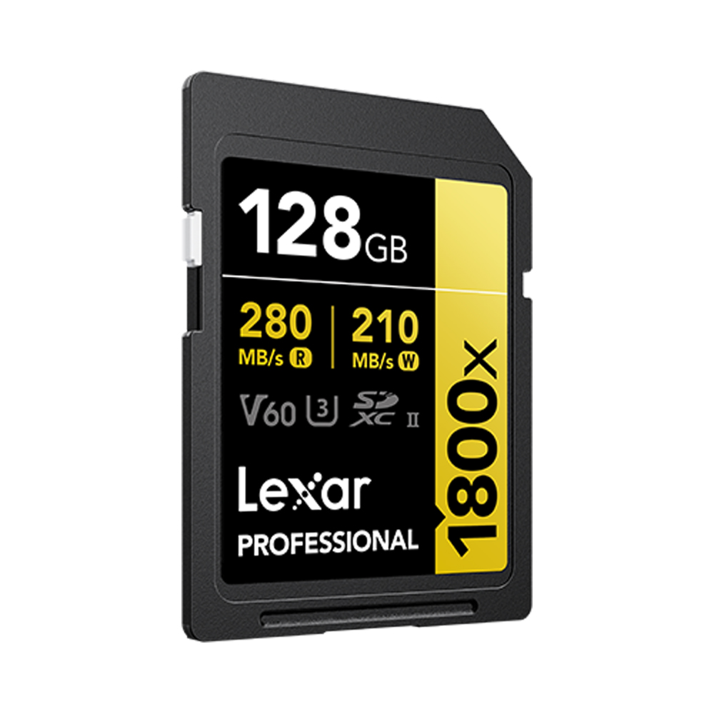 Lexar 1800x SDXC 128 GB V60 UHS-II U3 (280/210 MB/s) Prof. Speicherkarte