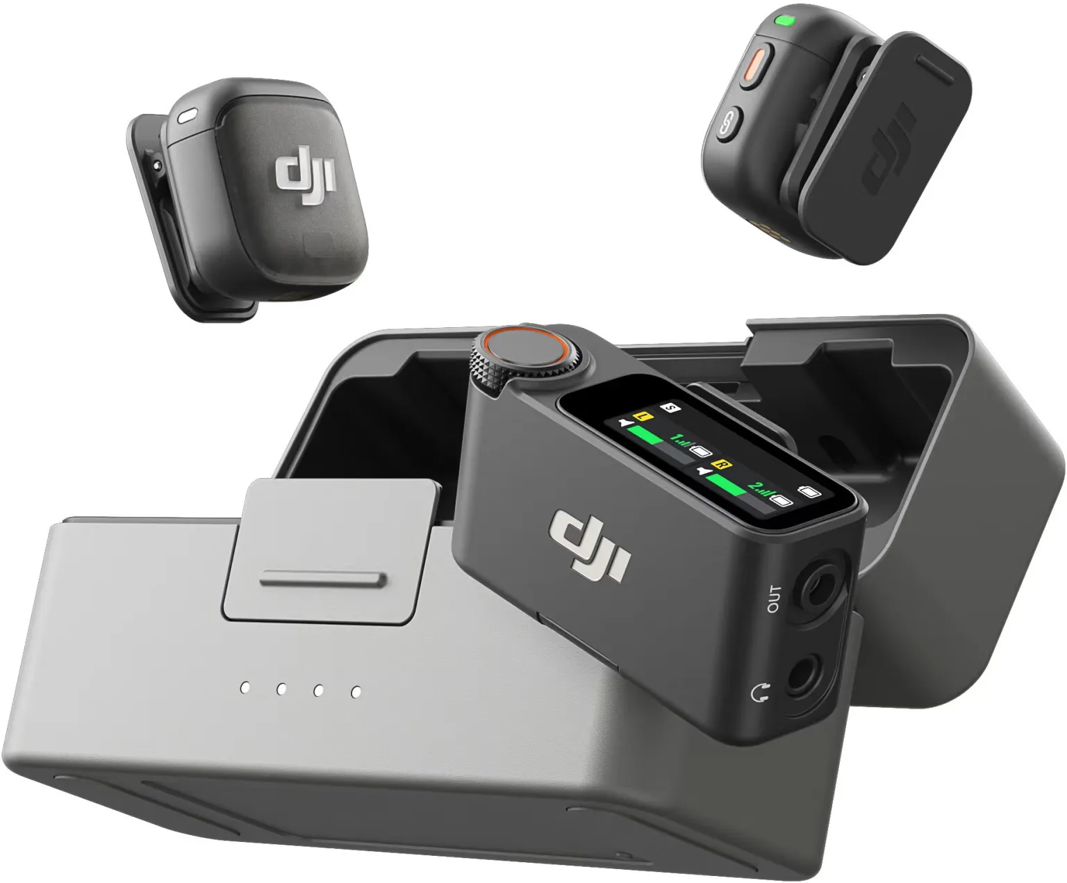 DJI MIC 3 (2 TX + 1 RX + Charging Case) | NEUHEIT | 2 Sender + 1 Empfänger | Funkmicrosystem | bis zu 28 h | Größere Reichweite | 6937224116344