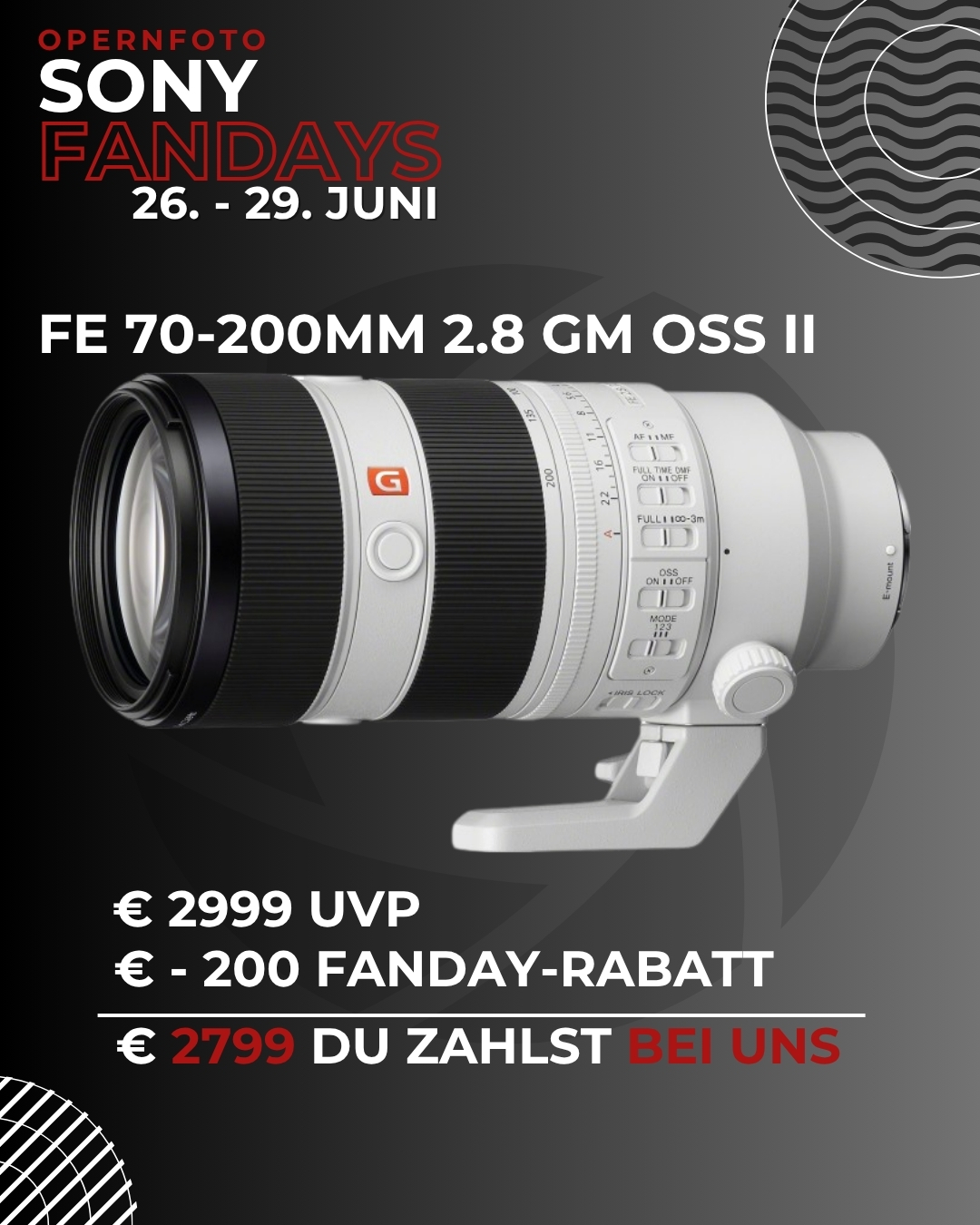 Sony FE 70-200mm/2,8 GM2 OSS II (SEL70200GM2) | Ø77mm | 4548736134096