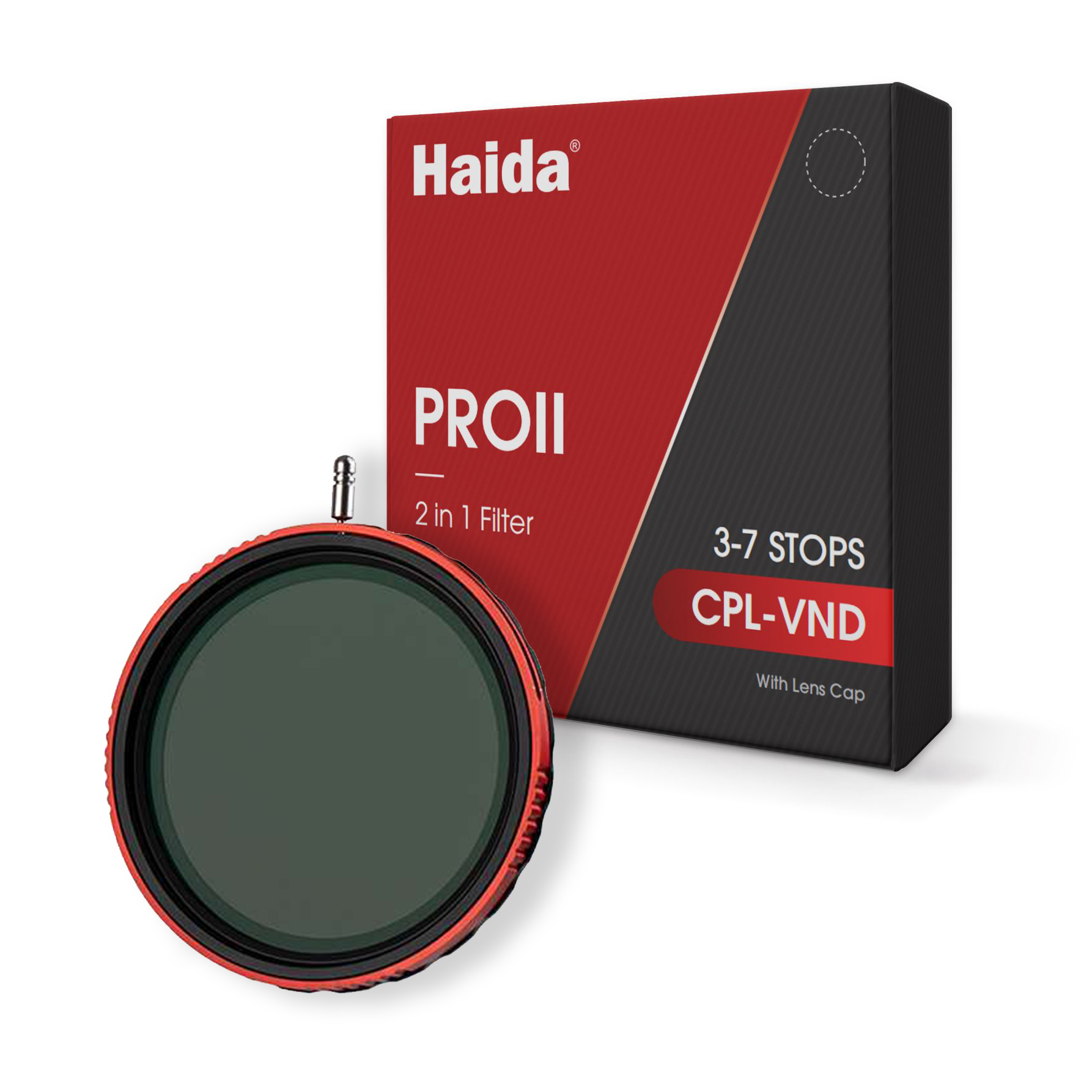 Haida 72 - 2in1 - CPL+VND | ND 3-7 Steps | PROII | 2in1 Filter POL + Vario ND |  inkl. Front-Klemmdeckel 77mm | UVP € 94,90 | HD4781