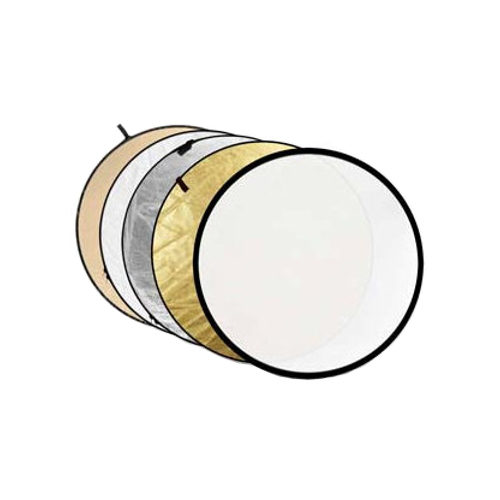 Caruba 5-in-1 Faltreflektor 80cm | Gold, Silber, Sunny-Yellow, Weiß, Transparent