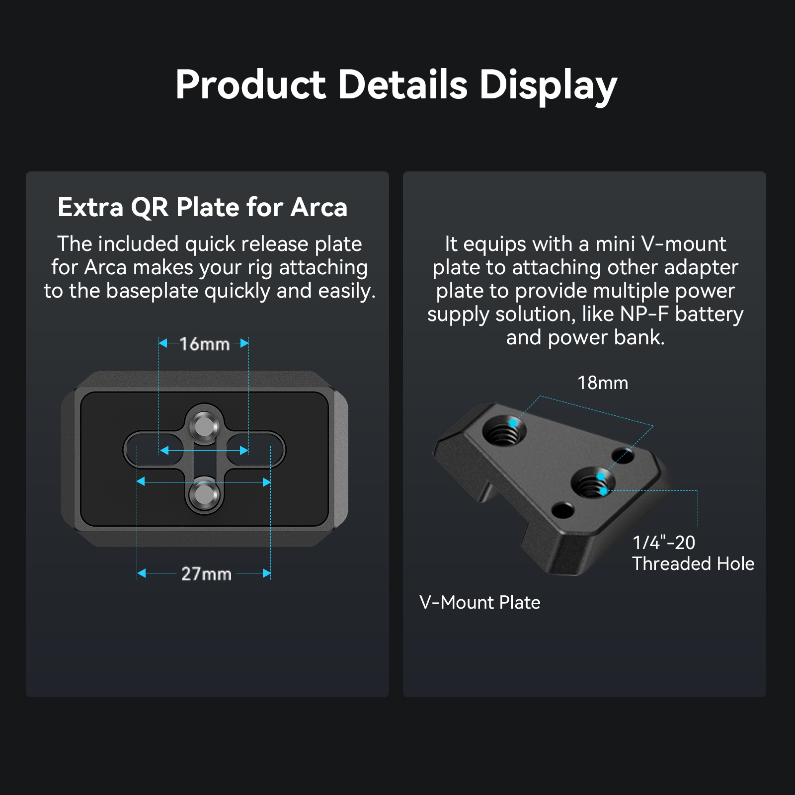 Smallrig 4064B V-MOUNT Batterie Montagesysstem FX3, α7 IV, α7CII, α7S III, EOS R5, Lumix S5II, Nikon Z8, etc 6941590015132