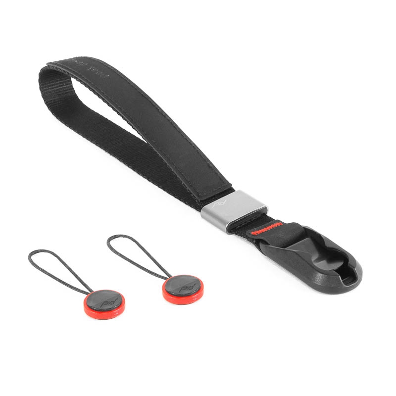 Peak Design Cuff Black (Schwarz) | populäre Handgelenkschlaufe | Genial: Ein Magnet verwandelt die Schlaufe in ein Armband | inkl. 2 Ankerschlaufen