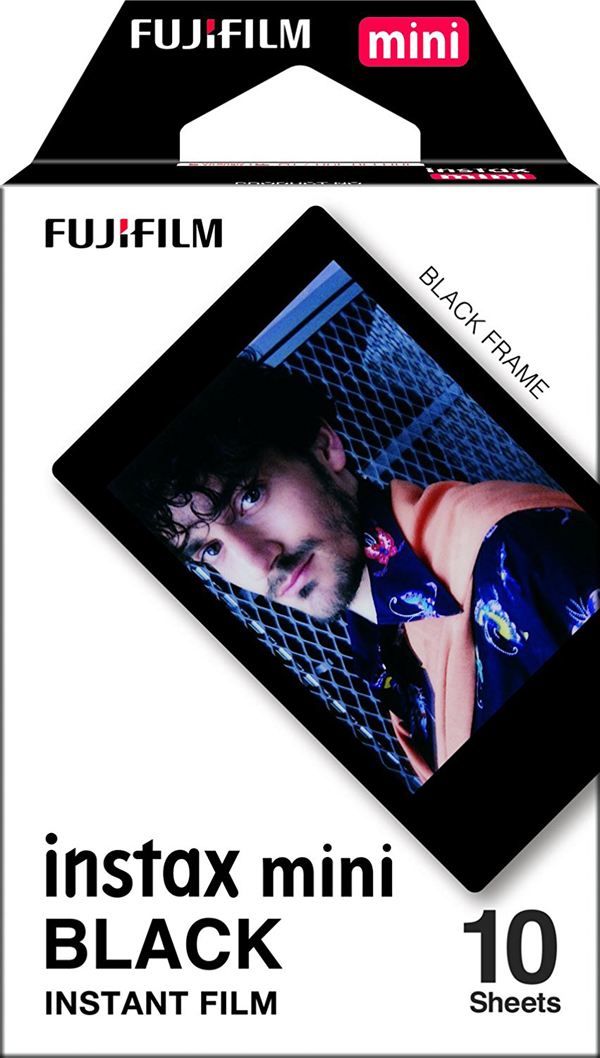 Fujifilm Instax Mini BLACK-FRAME 10 Aufnahmen Sofortbildfilm für Instax Mini Kameras