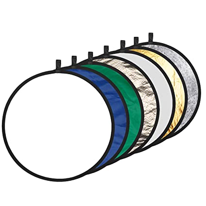 Neewer Falt-Reflektor 7in1 rund 30cm (Weiß, Blau, Grün, Gold, Silber und Schwarz) 7706050200010