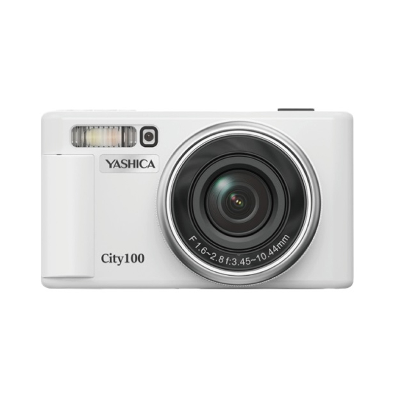 Yashica City 100 weiss | digitale Kompaktkamera | 13MP | 3-fach optisches Zoom F1.6-2.8 | klappbares LCD 4582712710744
