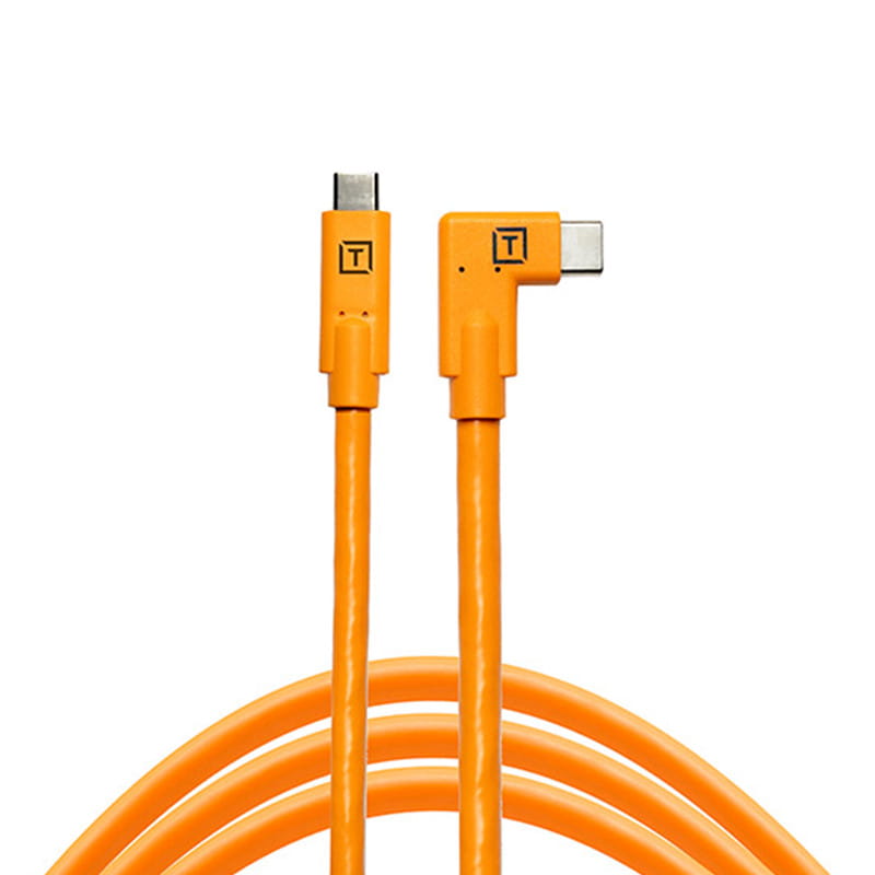 Tether Tools TetherPro Datenkabel orange für USB-C an USB-C | 4,6 m | 1x rechtsgewinkelter Stecker 0818307010994