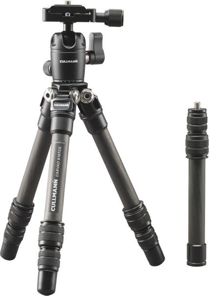 Cullmann CARVAO 816TCS kleines Carbon Stativ 56814 max. 70,5cm | 27cm Packmaß | bis 4 Kg belastbar | 445g