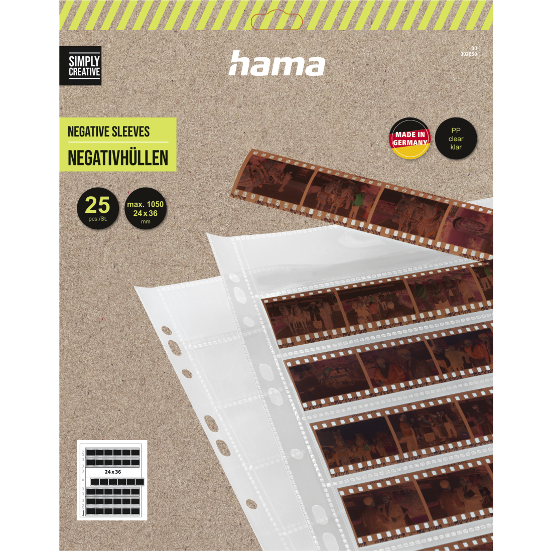 Hama 2050 Negativ-Hüllen, PP, 7 Streifen a 6 Neg  24x36 mm, 25 Blatt 4007249020505