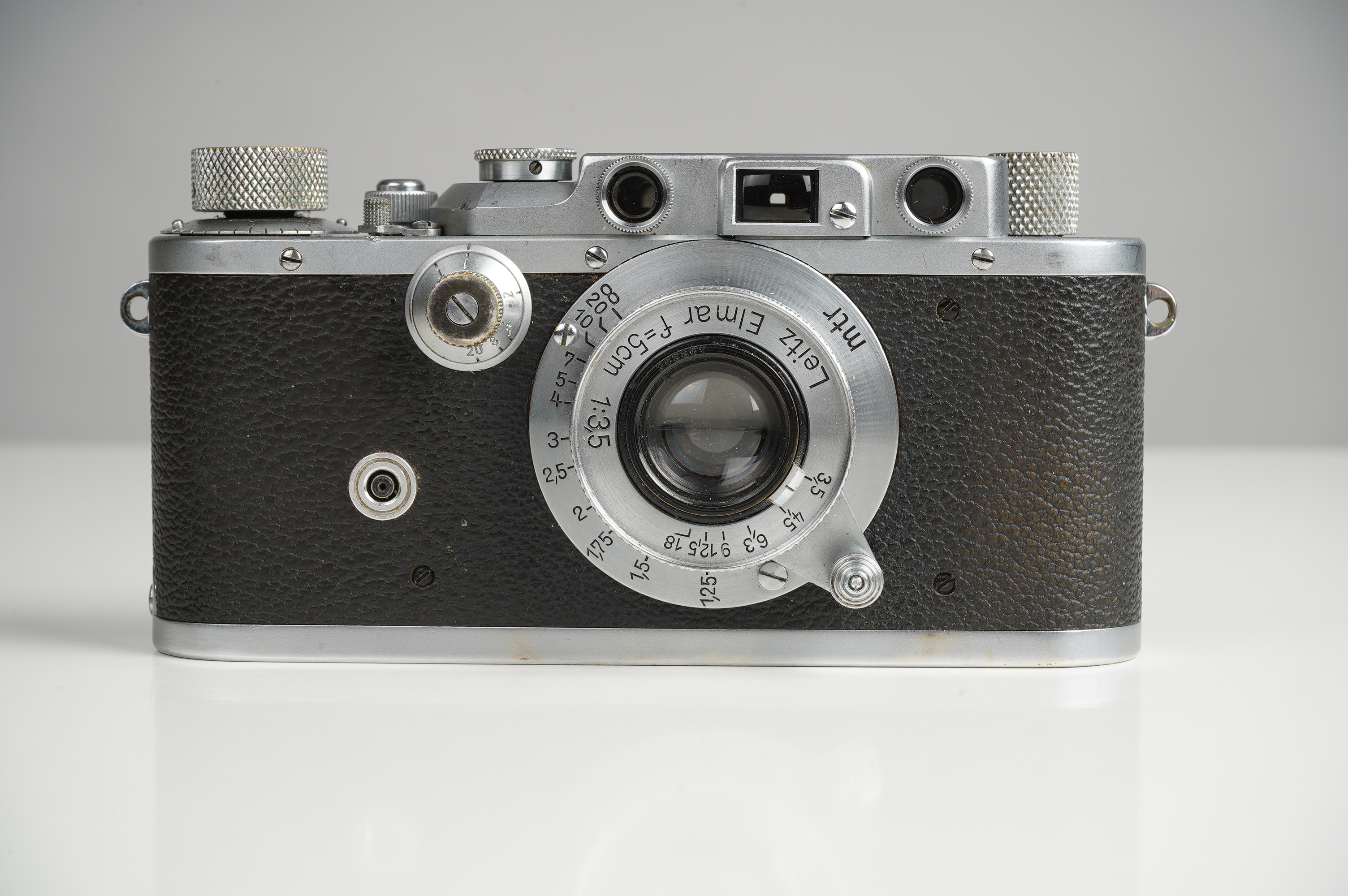 Gebraucht Leica III chrome mit Elmar 3,5/50mm  | versenkbares Objektiv M39 | original Deckel | nach Verschluss-Service voll Funktionstüchtig
