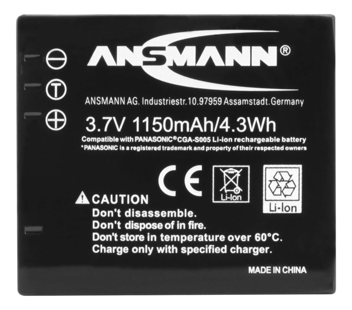Ansmann CGA-S005 f. zB. Lumix DMC-FX01, FX3, FX9, FX12, FS2 und Fuji F20, F45, F47, F40 und Leica D-Lux3 4013674783052