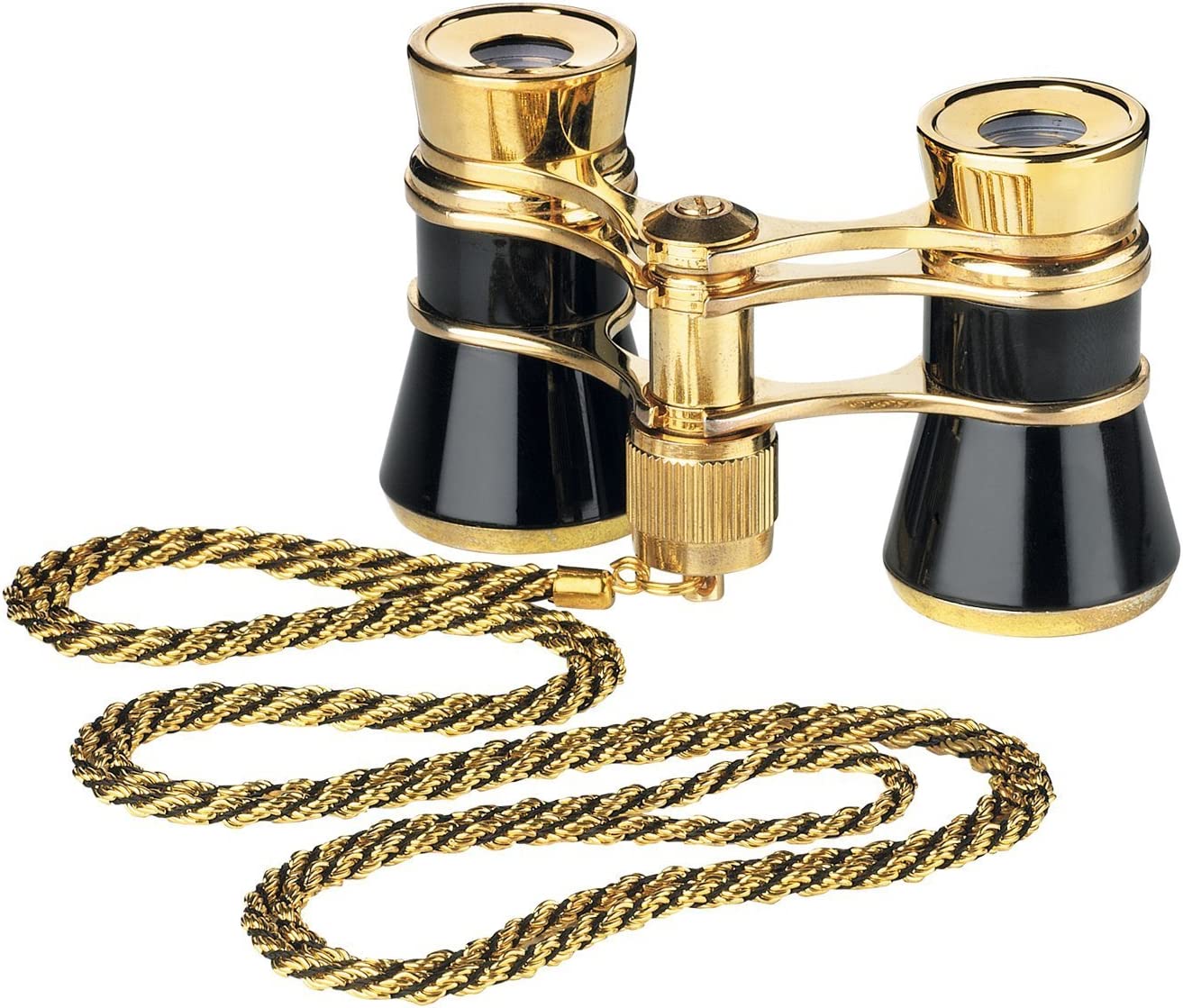 Eschenbach Opernglas 3x25 glamour schwarz mit Kette (fix montiert) - Hochwertiges Opernglas im klassischen Design.