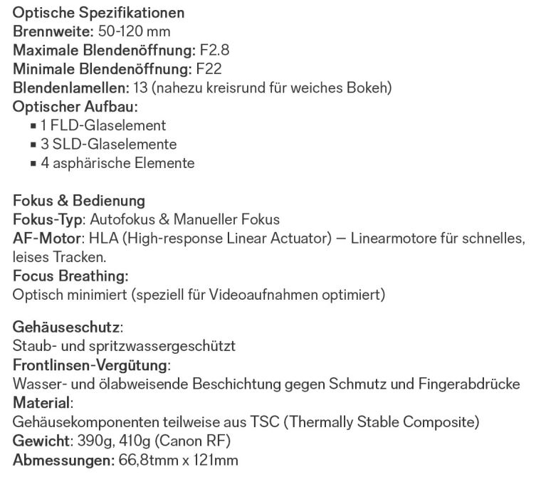 Sigma 50-120mm/2,8 DC OS (C) 026 Sony E-Mount | APS-C | Ø55mm |