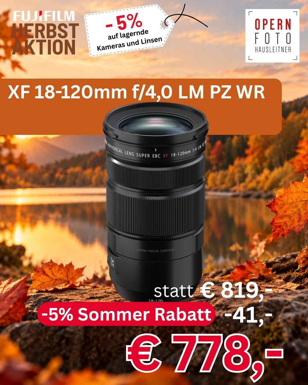 Fujifilm XF 18-120mm/4,0 LM PZ WR | Ø72mm |
