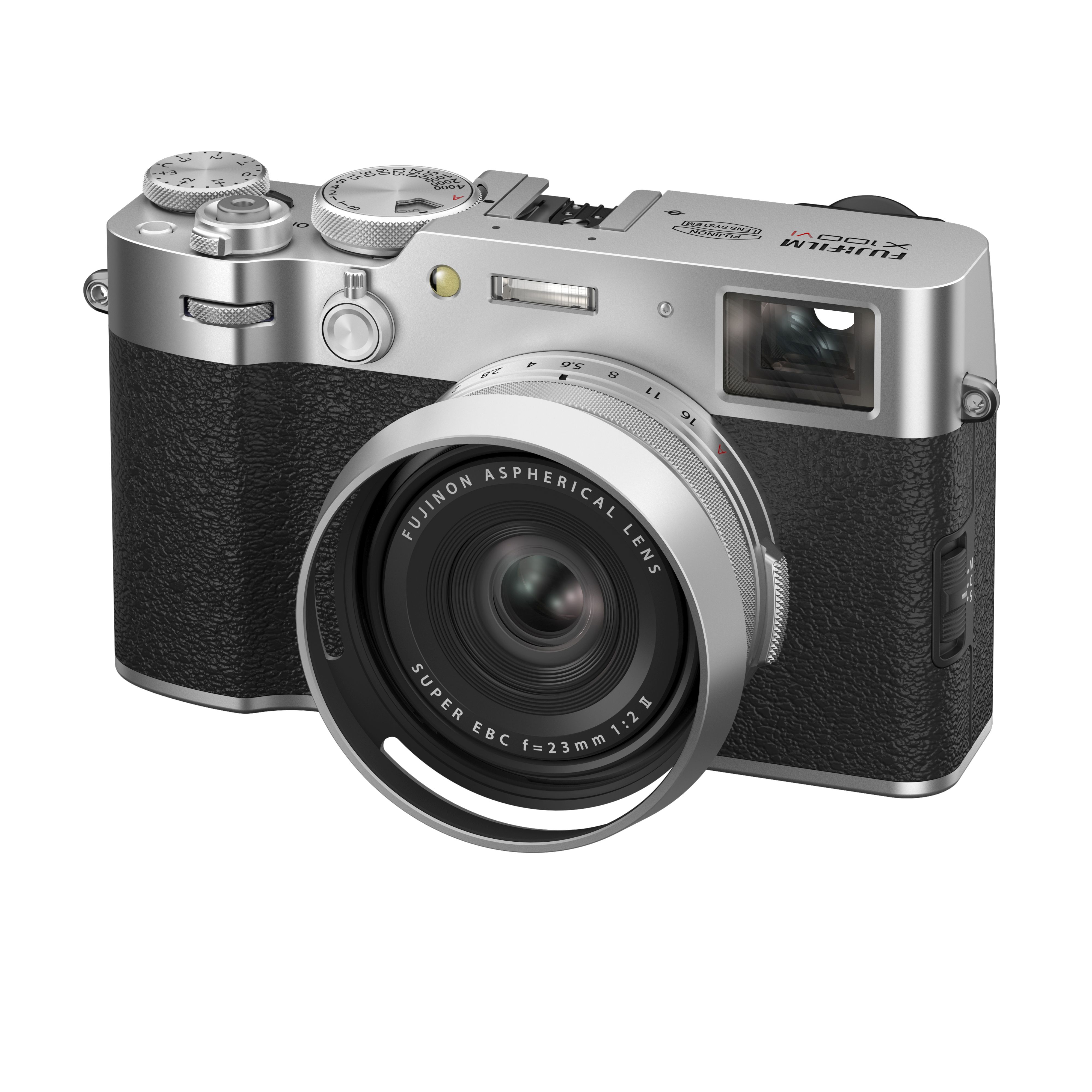 Fujifilm X100VI silver Set inkl. JJC Delux Button + HaidaClear Filter + Haida L-Shaped Hand Grip + Haida Blende silber | Edelkompaktkamera 40,2MP, Festbrennweite 23mm/2,0 4547410528282