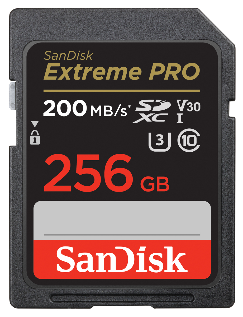 SanDisk SDXC 256GB/200 MB/Sek Extreme PRO U3 V30 0619659188658